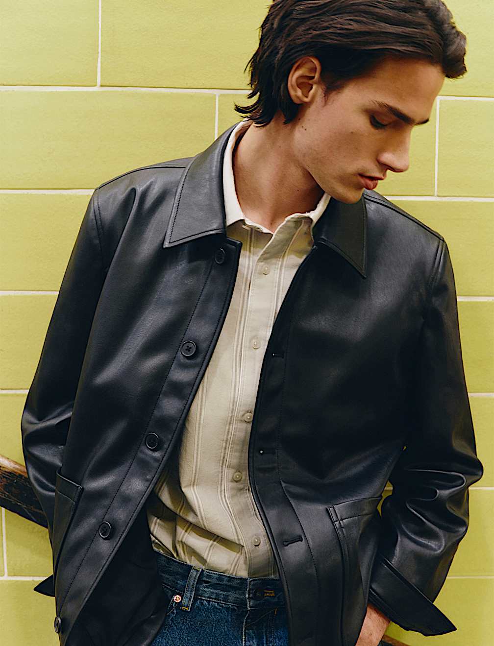Faux Leather Chore Jacket