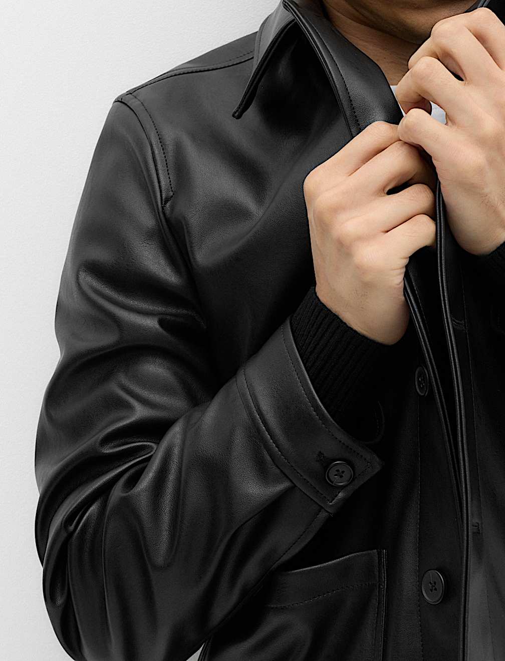 Faux Leather Chore Jacket