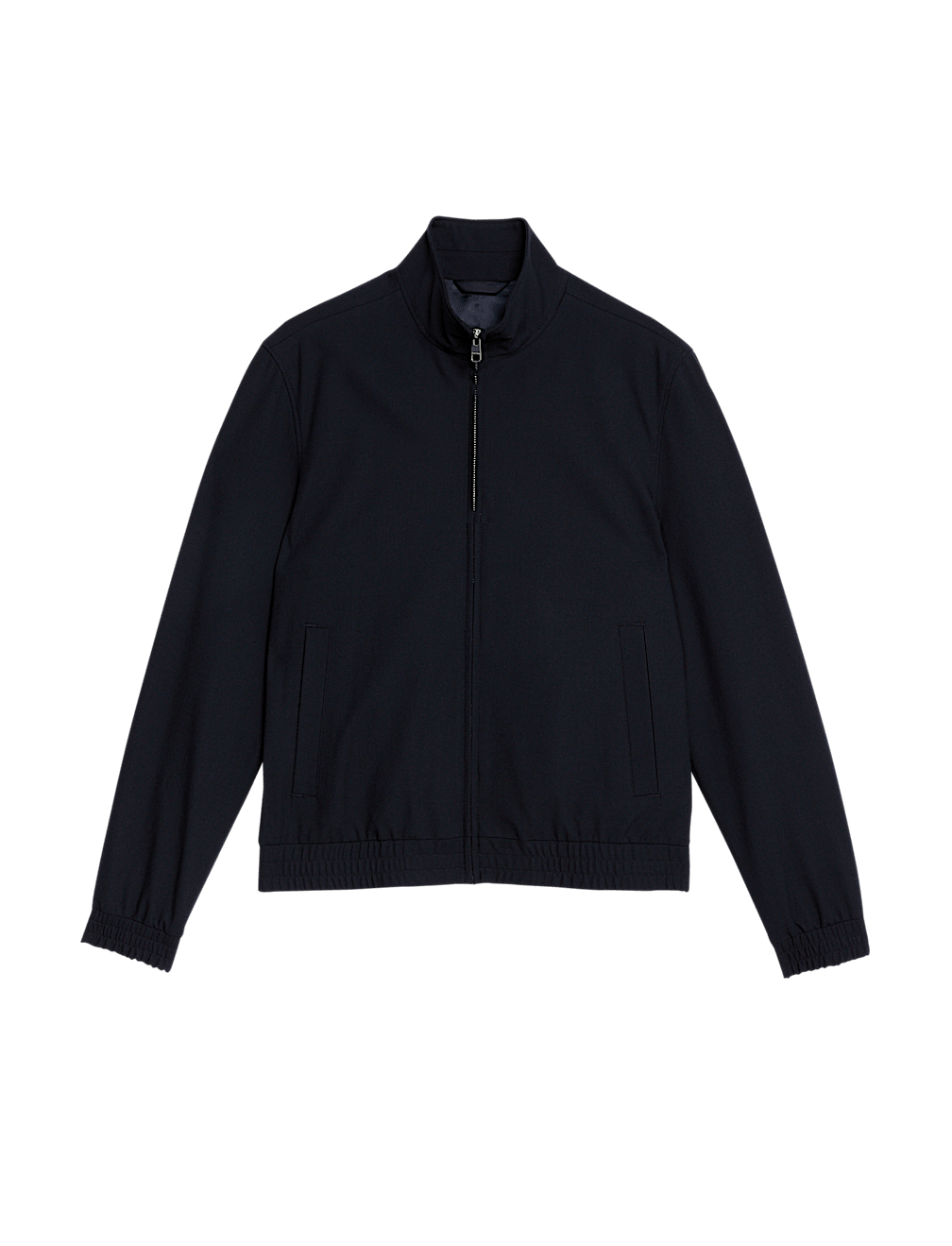 Funnel Neck Stretch Bomber Jacket