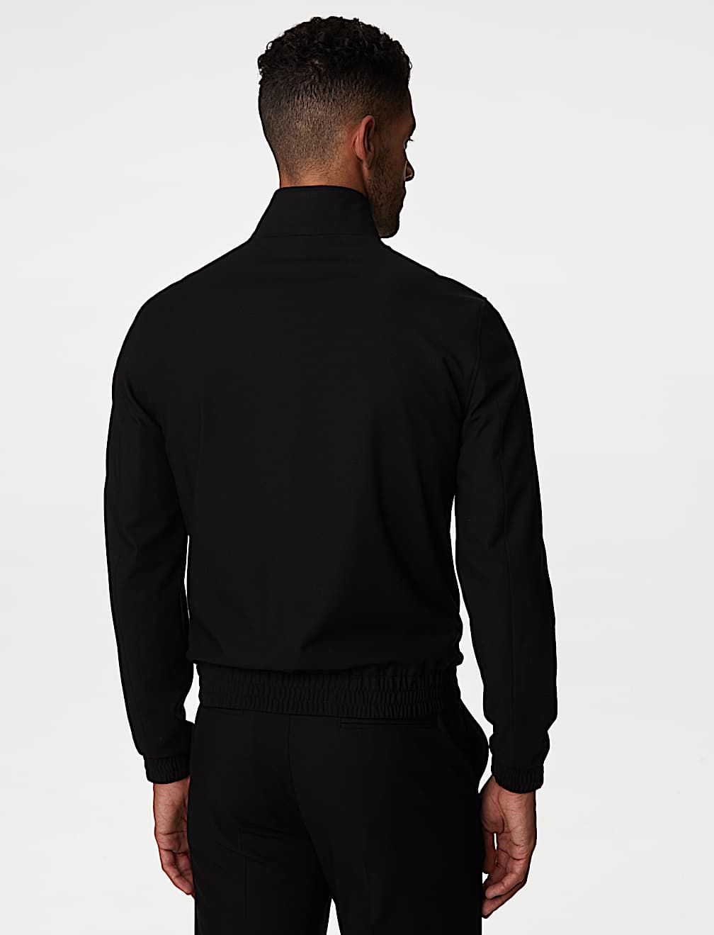 Funnel Neck Stretch Bomber Jacket