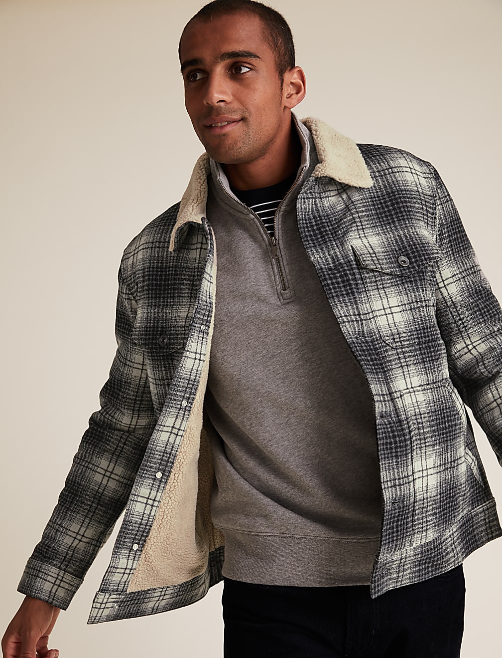 Borg Lined Wool Trucker