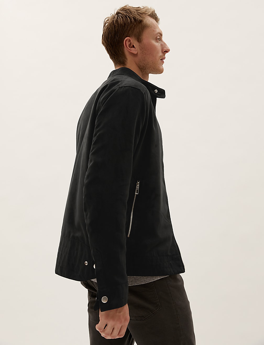 Faux Suede Biker Jacket