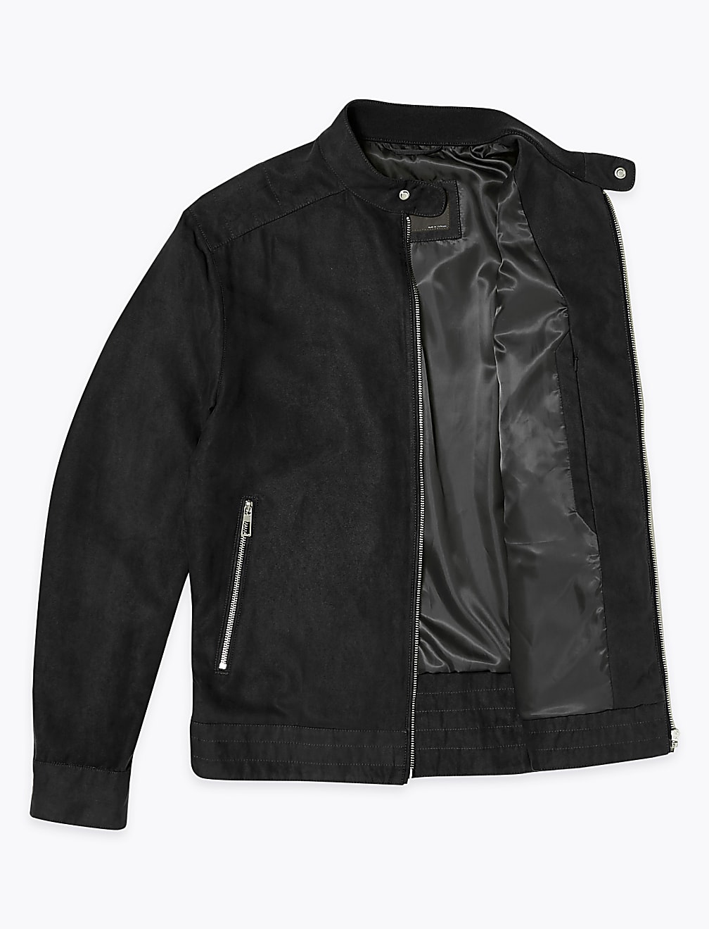 Faux Suede Biker Jacket