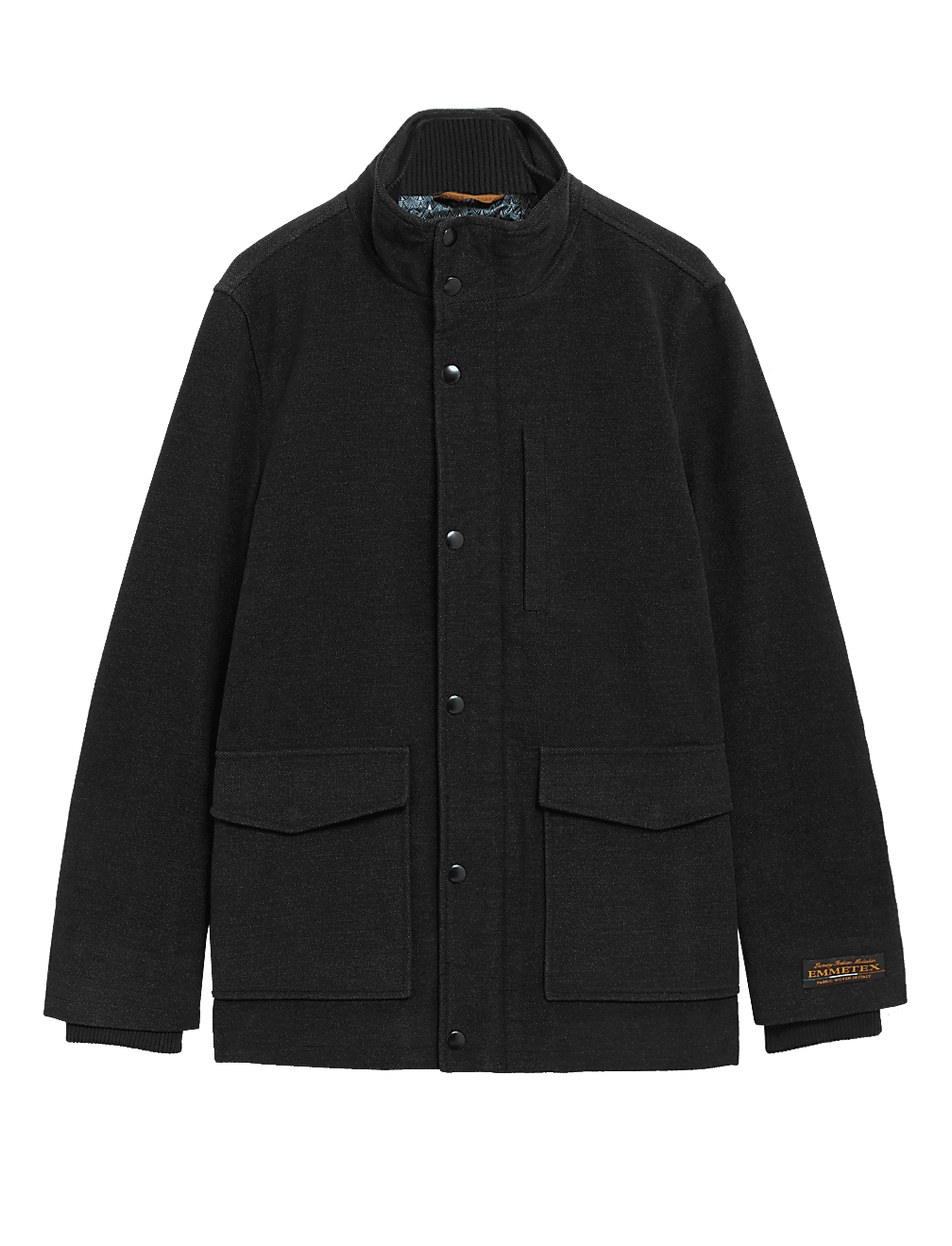 Moleskin Funnel Neck Overcoat