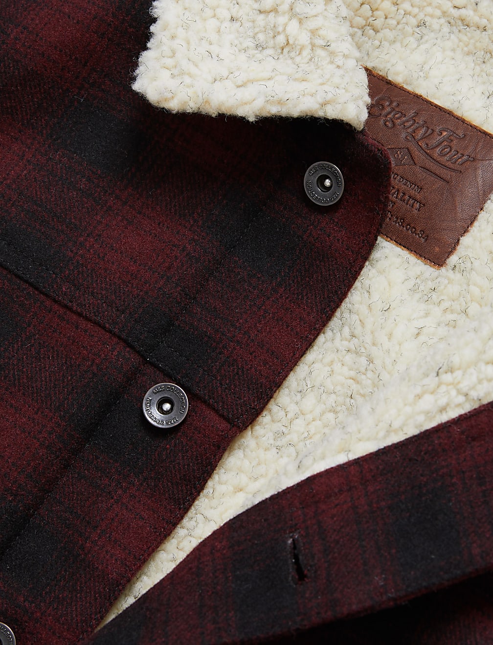 Wool Blend Borg Lined Utility Jacket