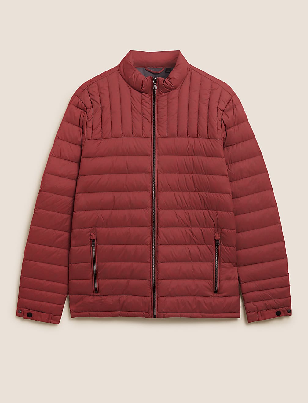 Pure Polyamide Plain High Neck Jacket