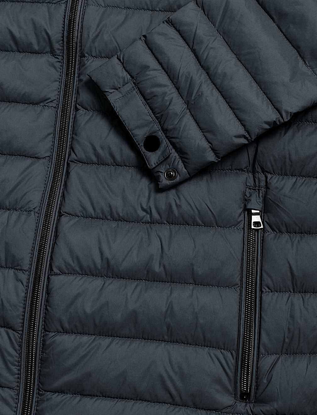Pure Polyamide Plain High Neck Jacket