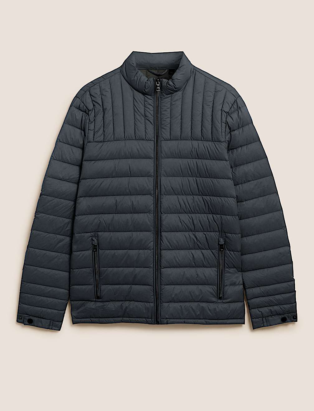 Pure Polyamide Plain High Neck Jacket