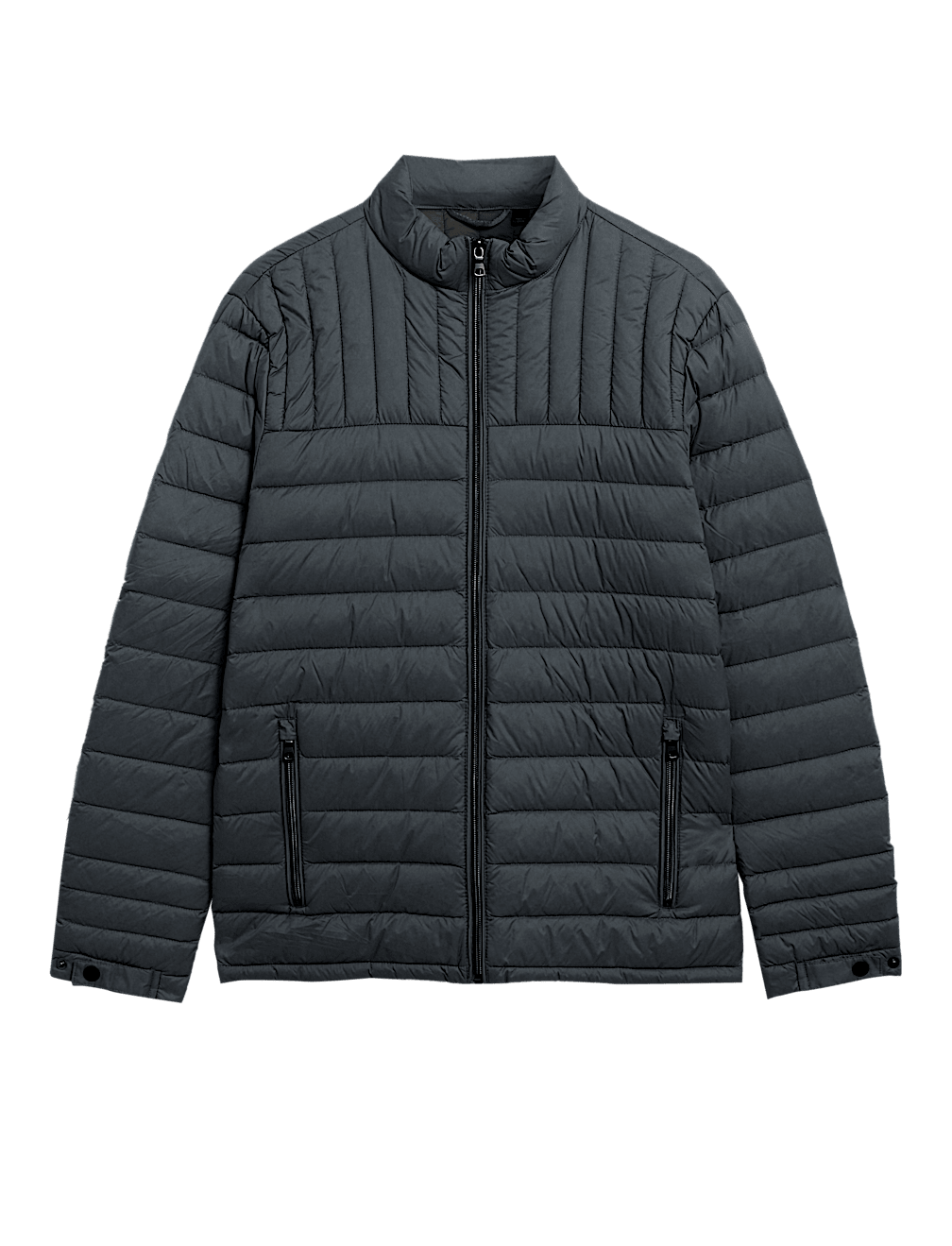 Pure Polyamide Plain High Neck Jacket