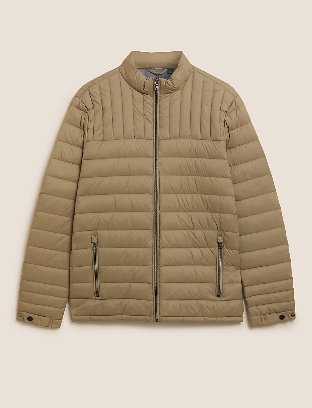 Pure Polyamide Plain High Neck Jacket