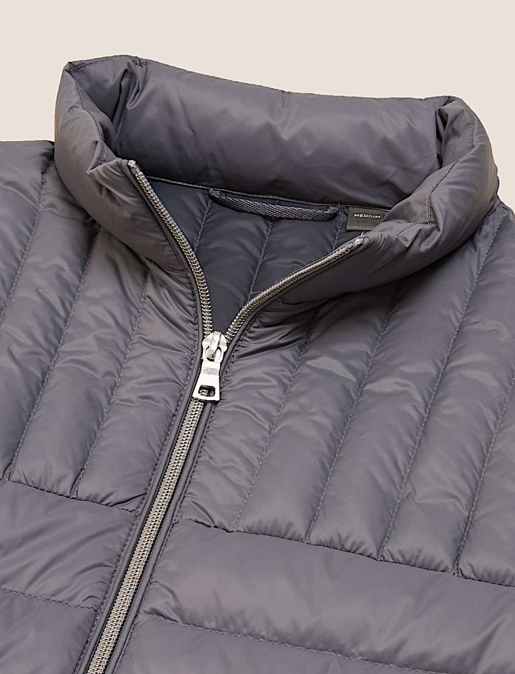 Pure Polyamide Plain High Neck Jacket