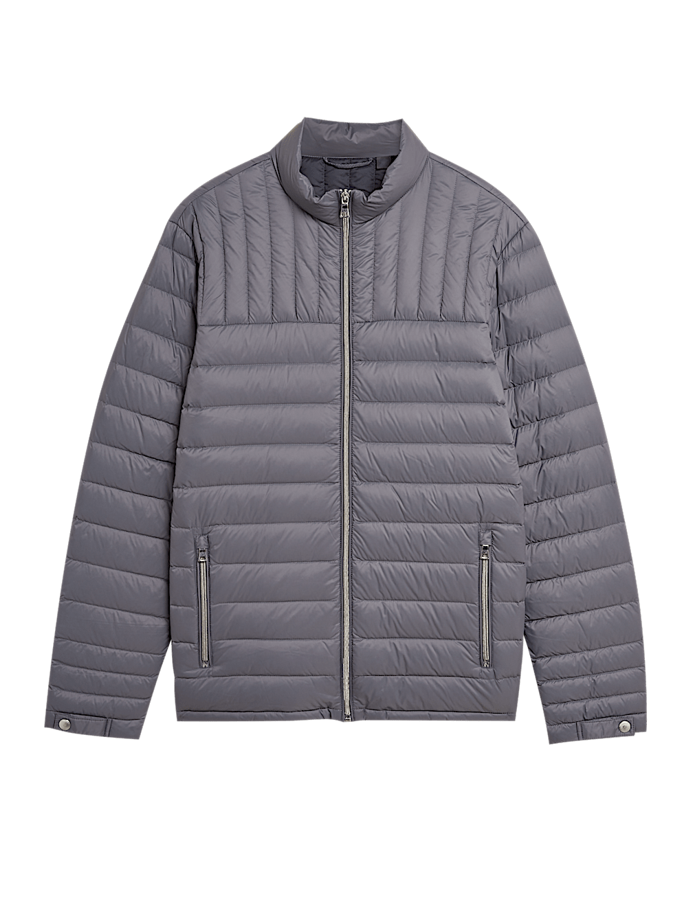 Pure Polyamide Plain High Neck Jacket