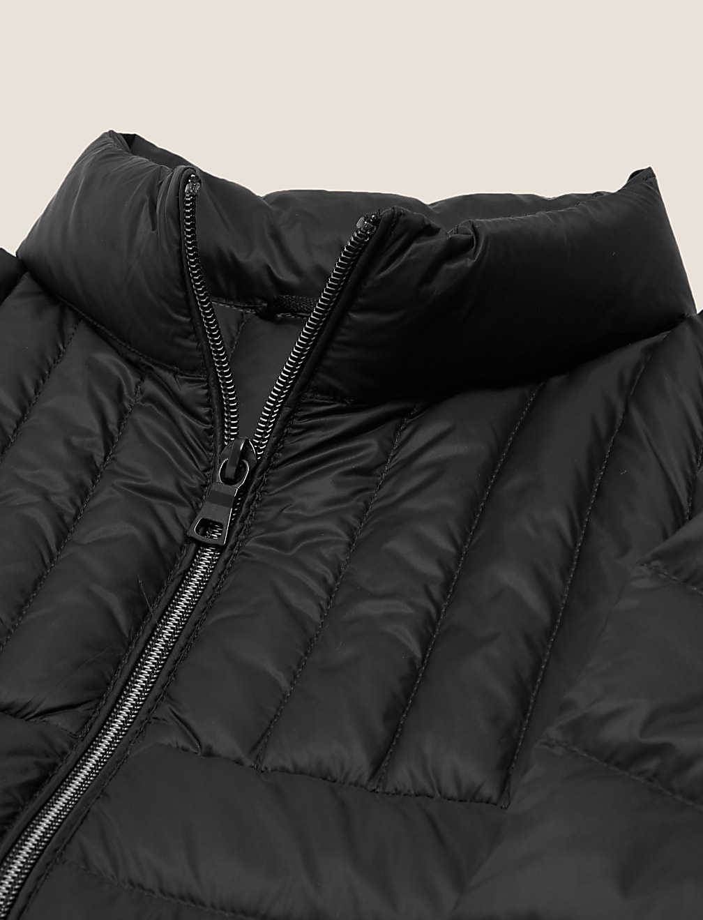 Pure Polyamide Plain High Neck Jacket