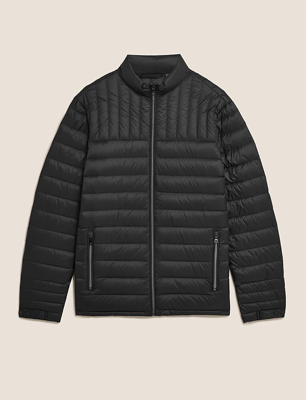 Pure Polyamide Plain High Neck Jacket