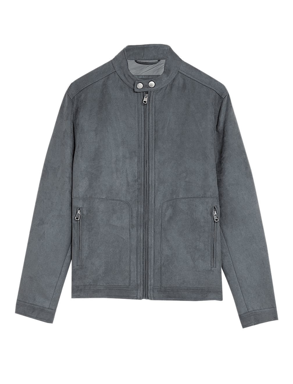 Faux Suede Biker Jacket