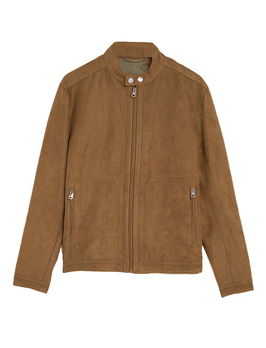 Faux Suede Biker Jacket