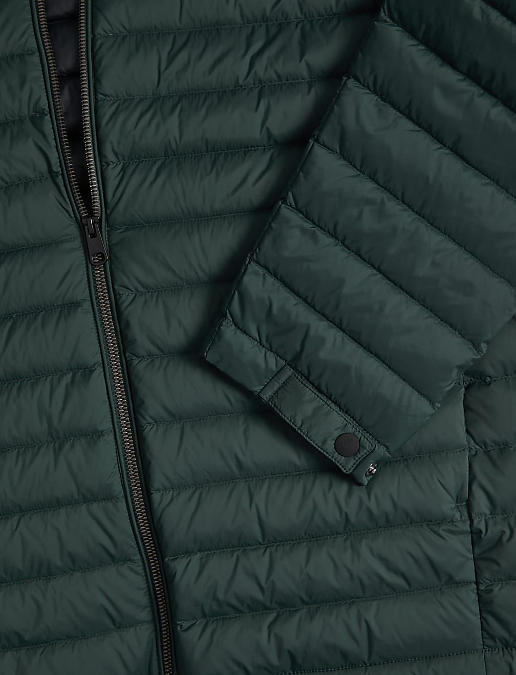 Zip Up Solid Puffed Jacket