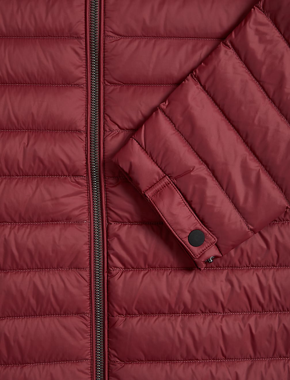 Zip Up Solid Puffed Jacket