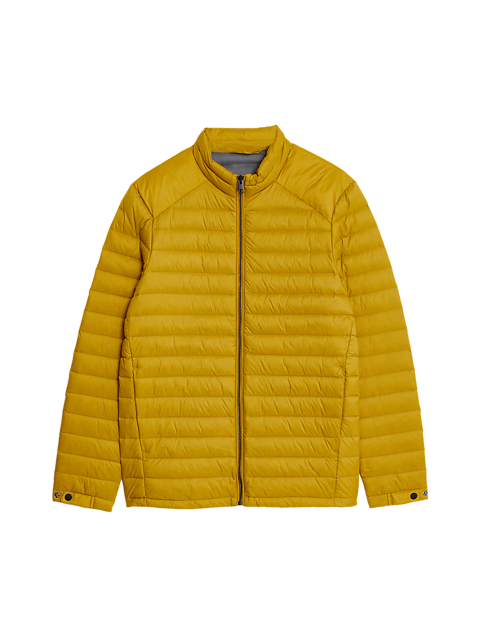 Zip Up Solid Puffed Jacket