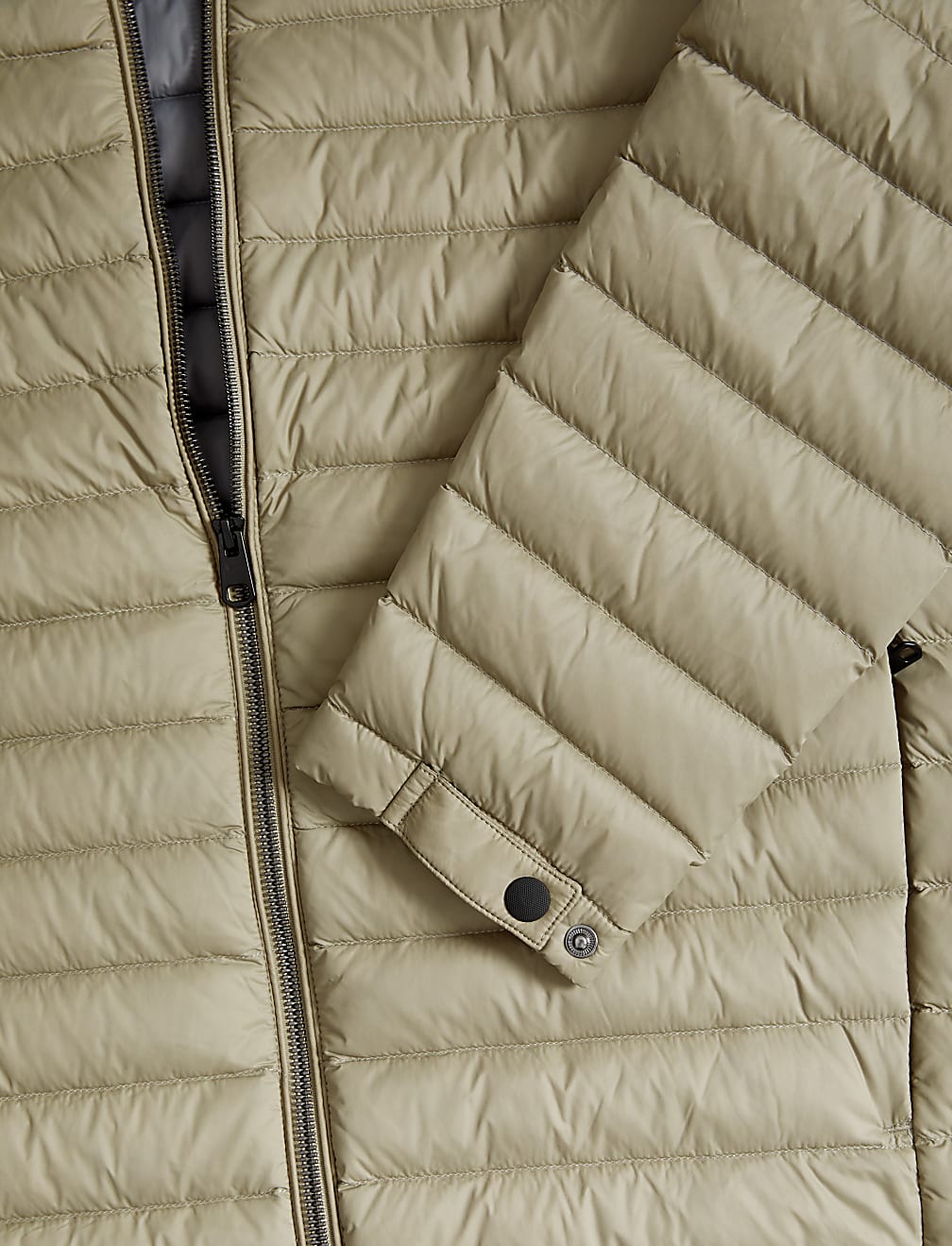 Zip Up Solid Puffed Jacket