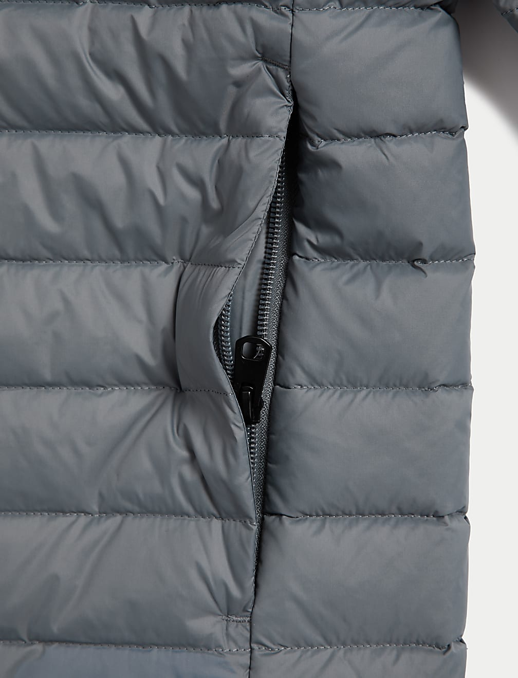 Zip Up Solid Puffed Jacket