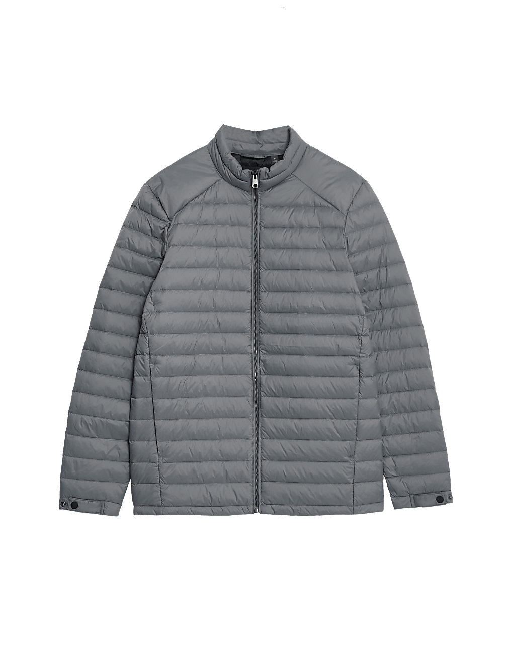 Zip Up Solid Puffed Jacket