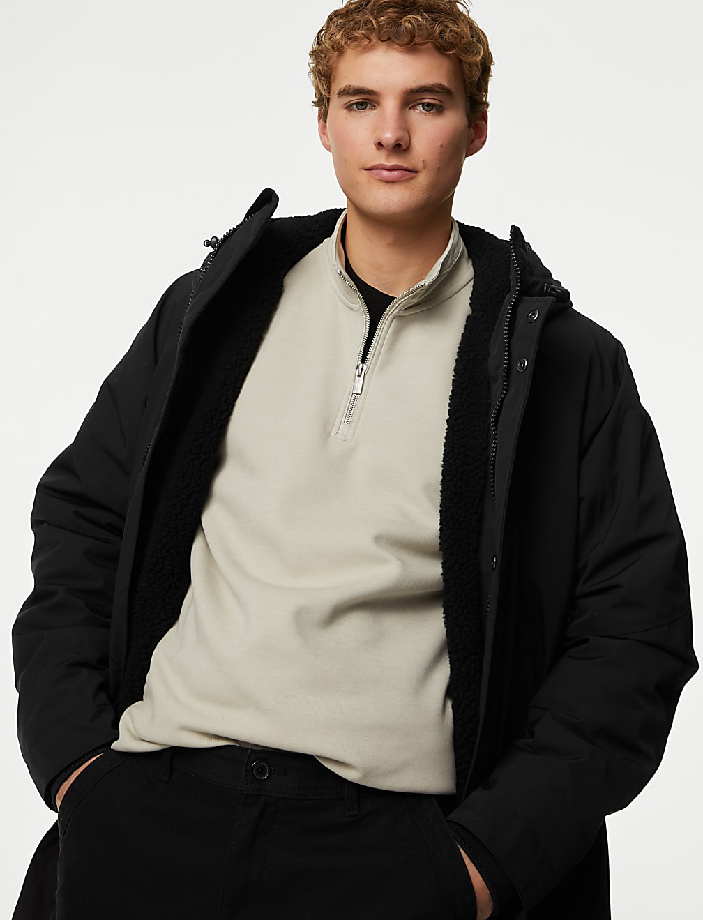 Borg Lined Parka Jacket with Stormwear&trade;