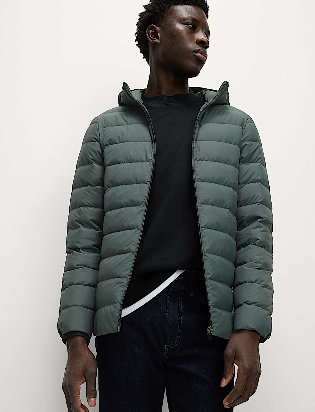 Lightweight Feather & Down Padded Jacket