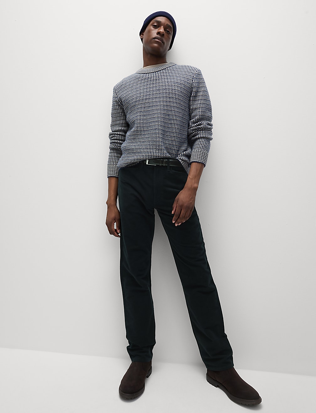 Regular Fit Italian Moleskin 5 Pocket Trousers