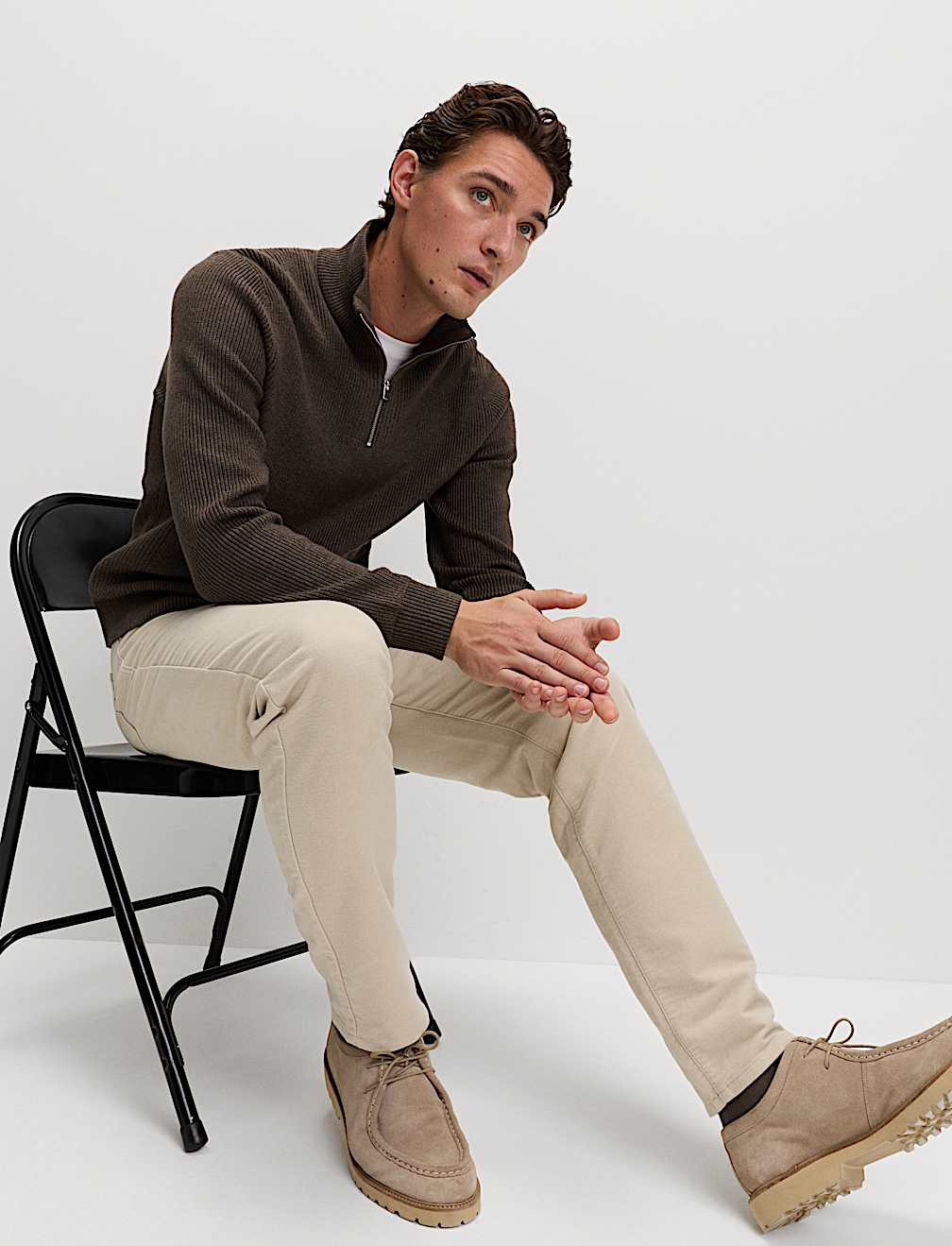 Regular Fit Italian Moleskin 5 Pocket Trousers