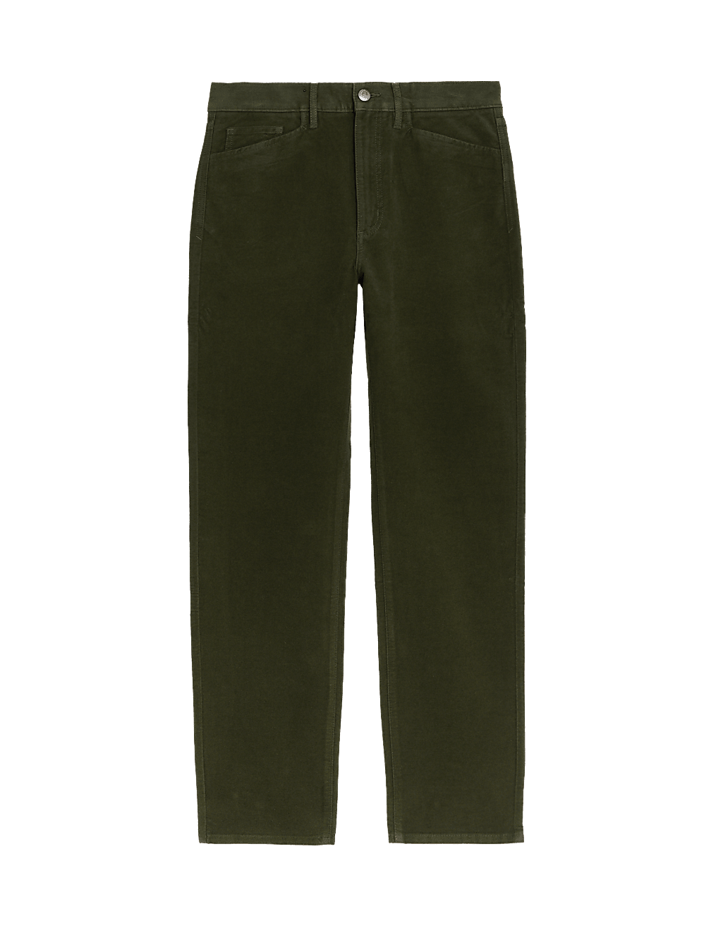 Straight Fit Italian Moleskin 5 Pocket Trousers