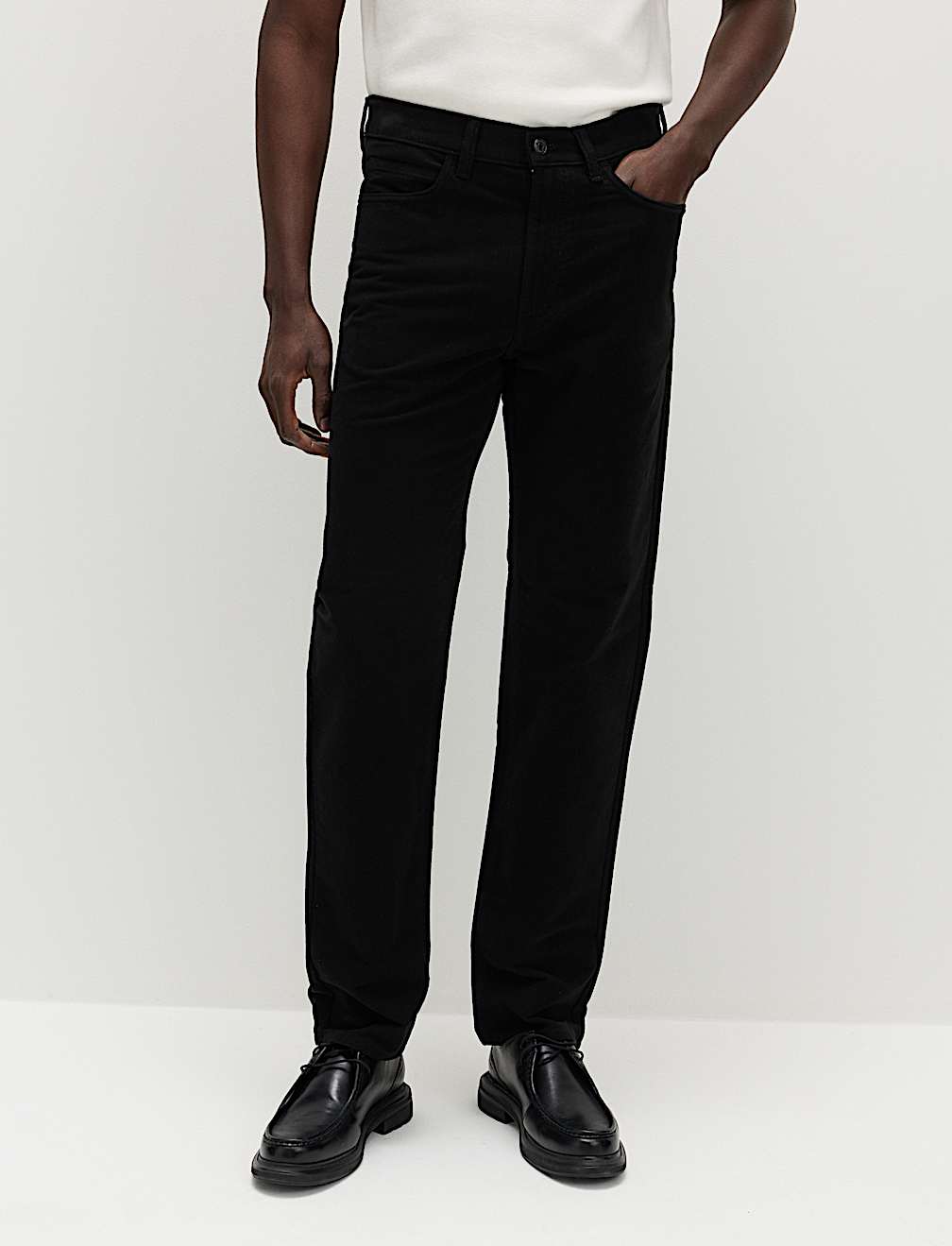 Straight Fit Italian Moleskin 5 Pocket Trousers