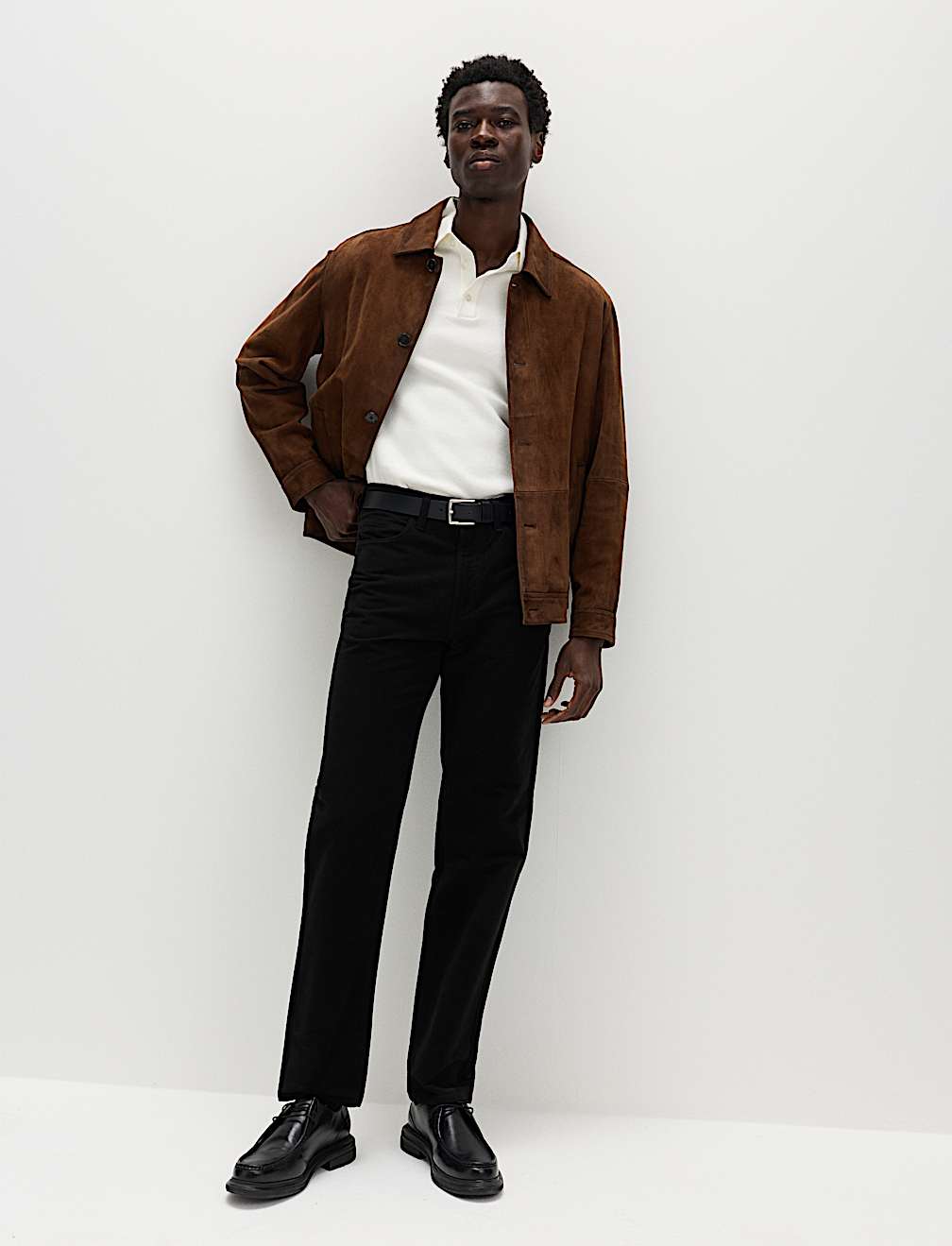 Straight Fit Italian Moleskin 5 Pocket Trousers