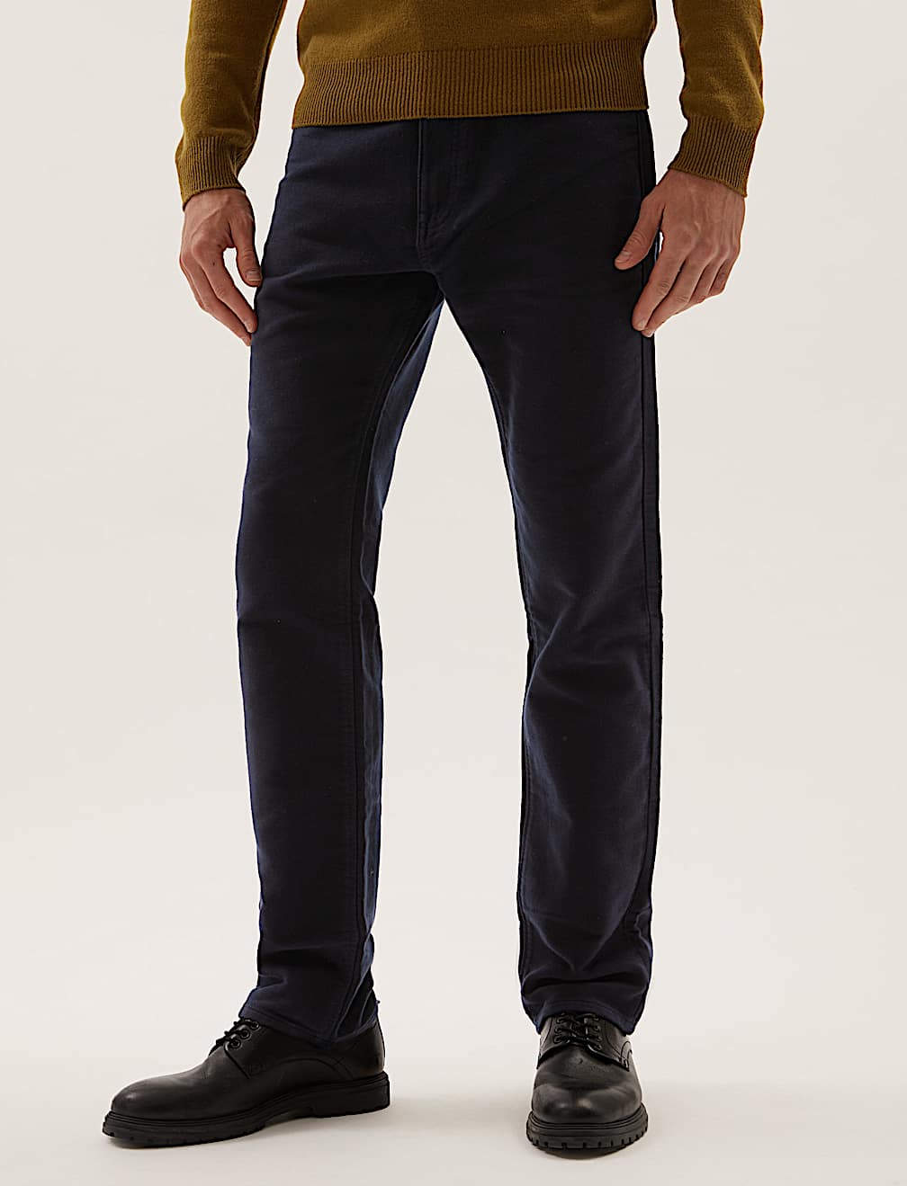 Pure Cotton Plain Regular Fit Trouser