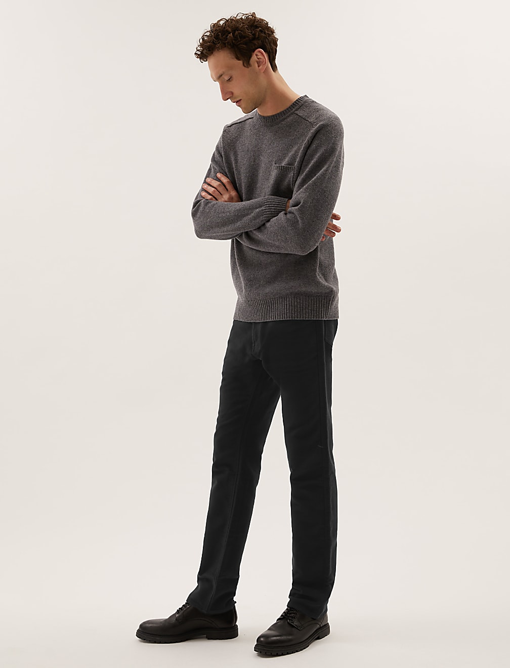 Pure Cotton Plain Regular Fit Trouser