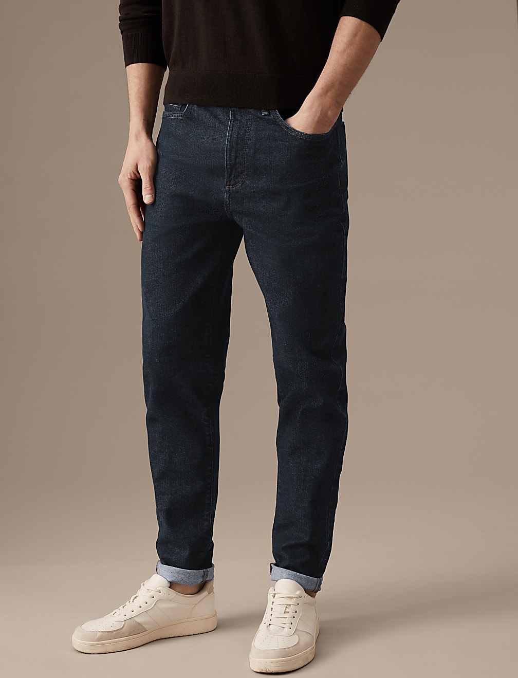 Tapered Fit Stretch Jeans