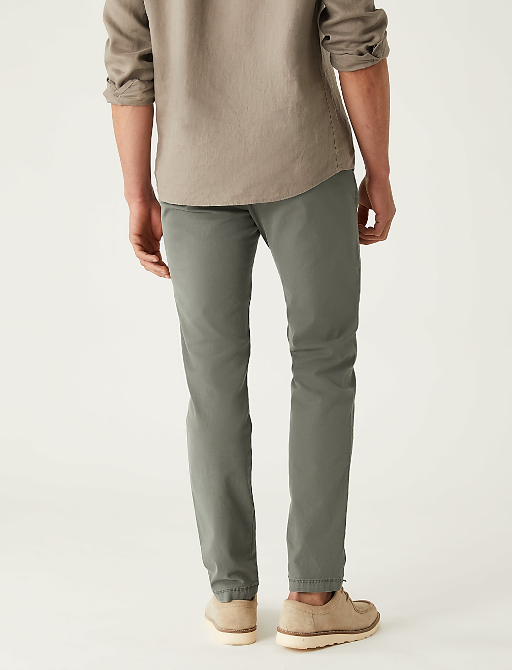 Slim Fit Textured Stretch Trousers