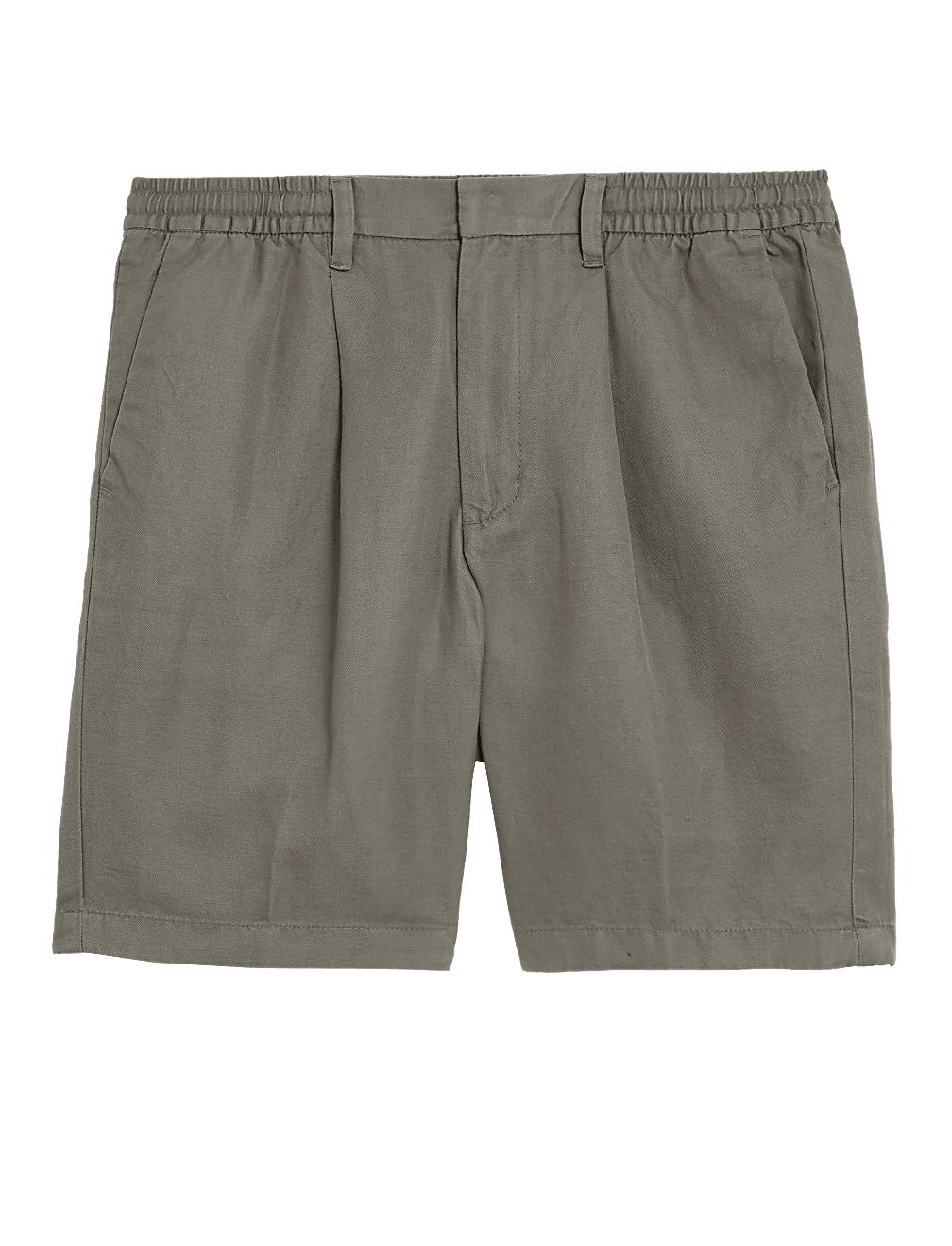 Cotton Linen Elasticated Waist Chino Shorts