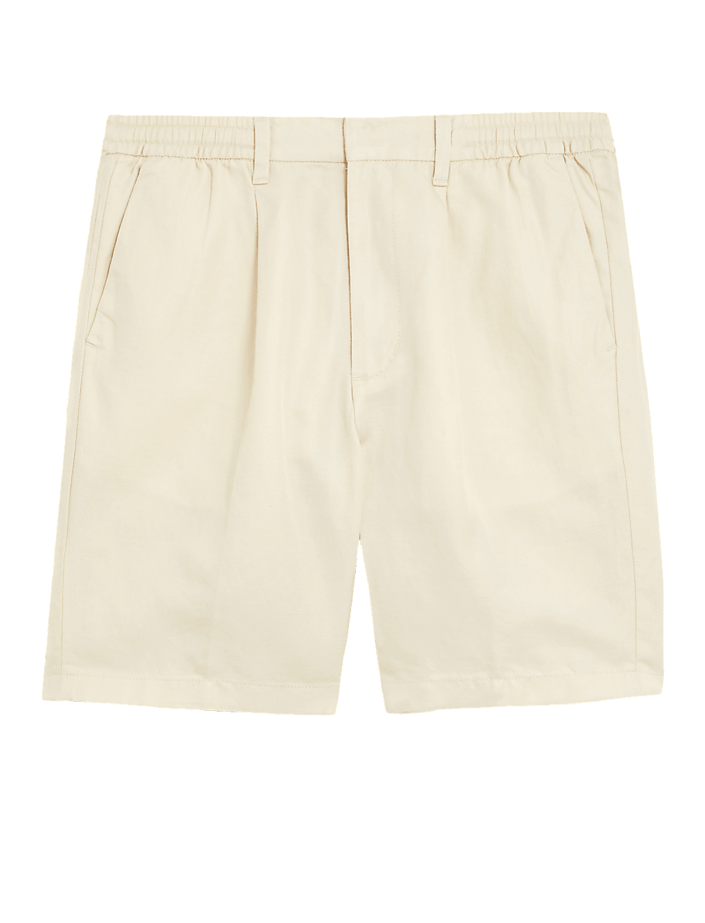 Cotton Linen Elasticated Waist Chino Shorts