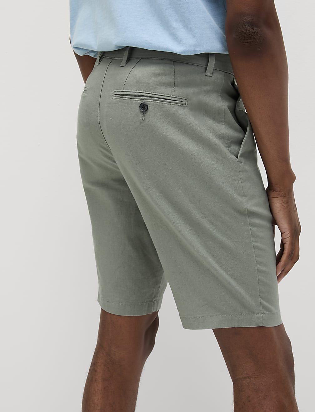 Linen Mix Plain Regular Fit Shorts