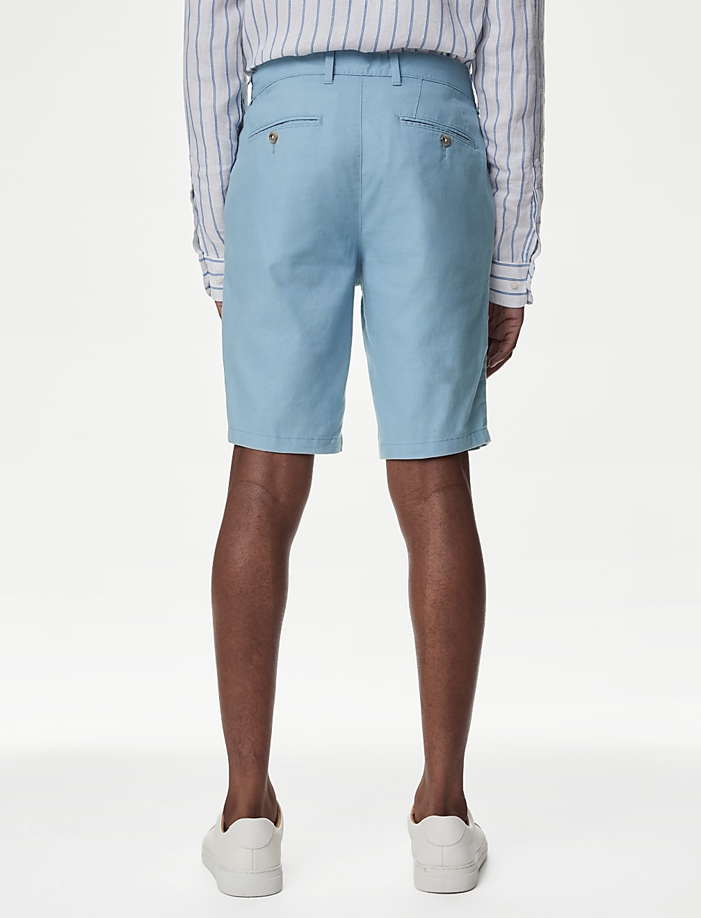 Linen Mix Plain Regular Fit Shorts