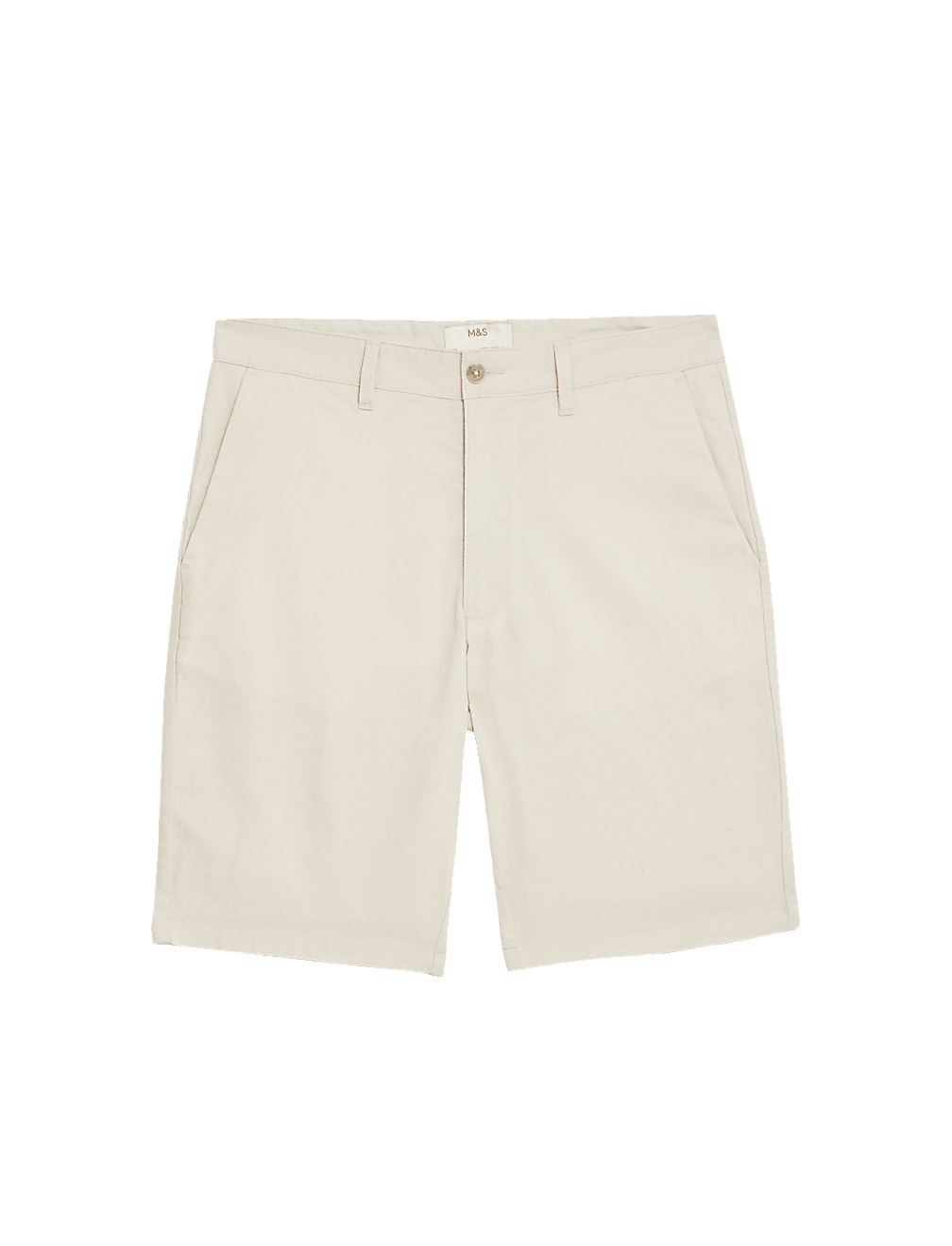 Linen Mix Plain Regular Fit Shorts
