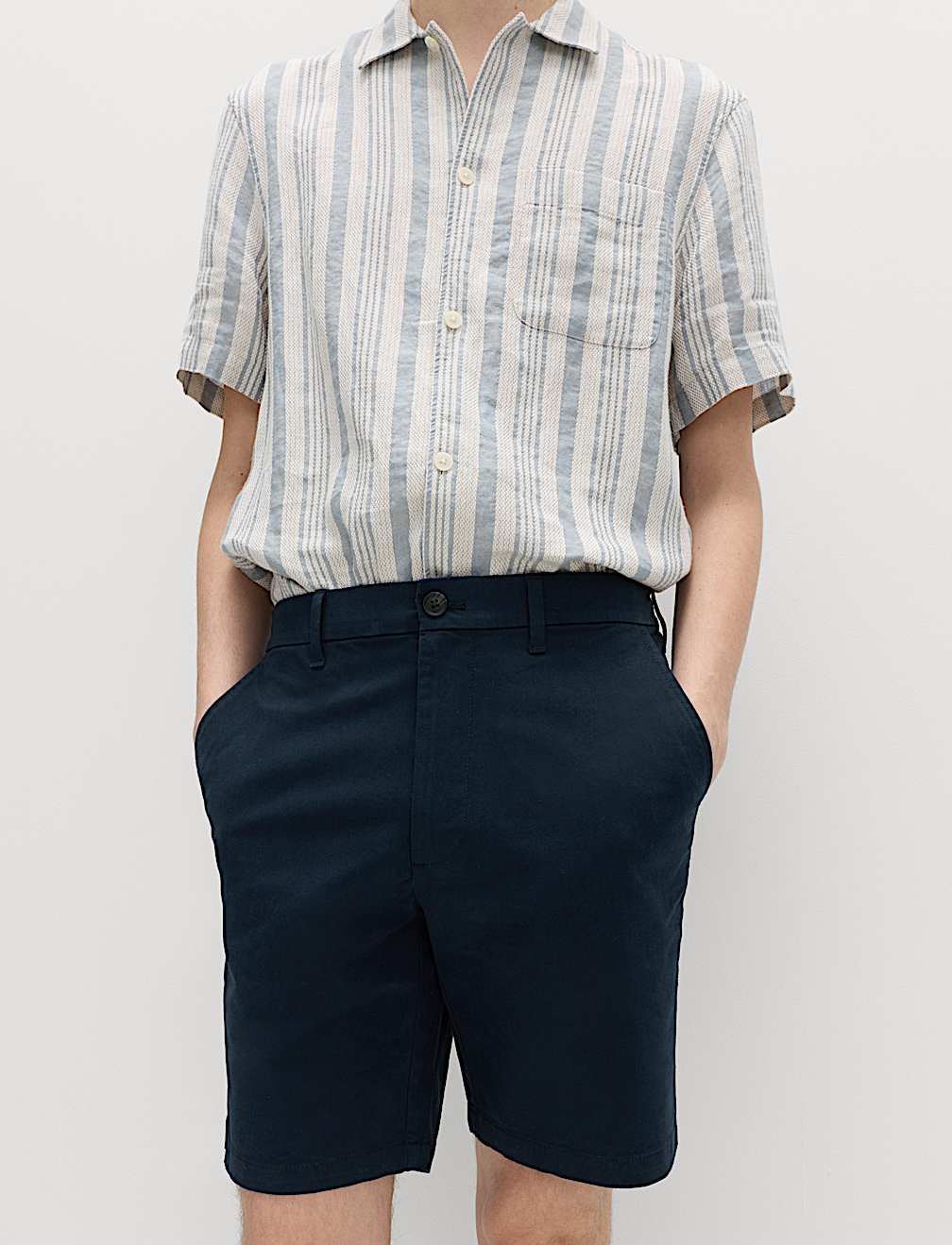 Half-Elasticated Waist Stretch Chino Shorts