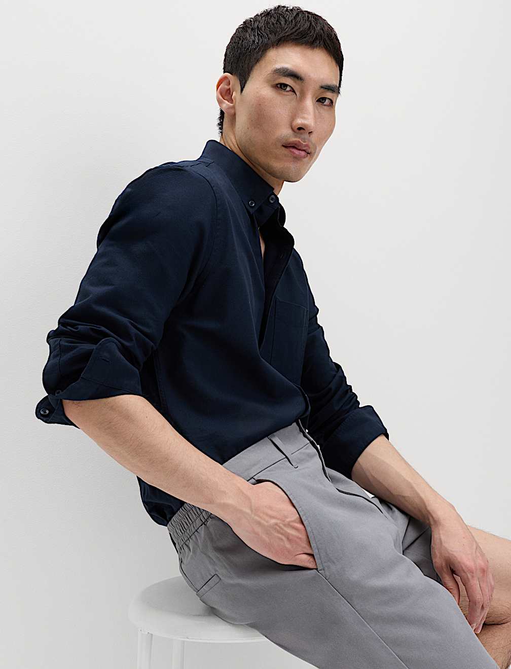Half-Elasticated Waist Stretch Chino Shorts