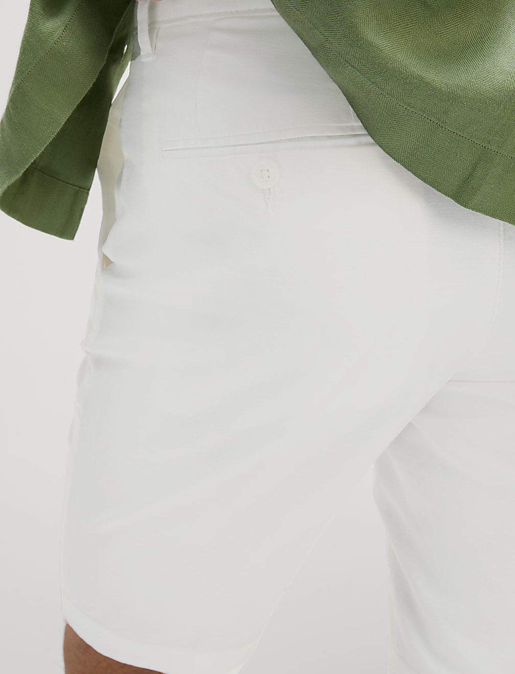 Regular Fit Cotton Linen Blend Chino Shorts