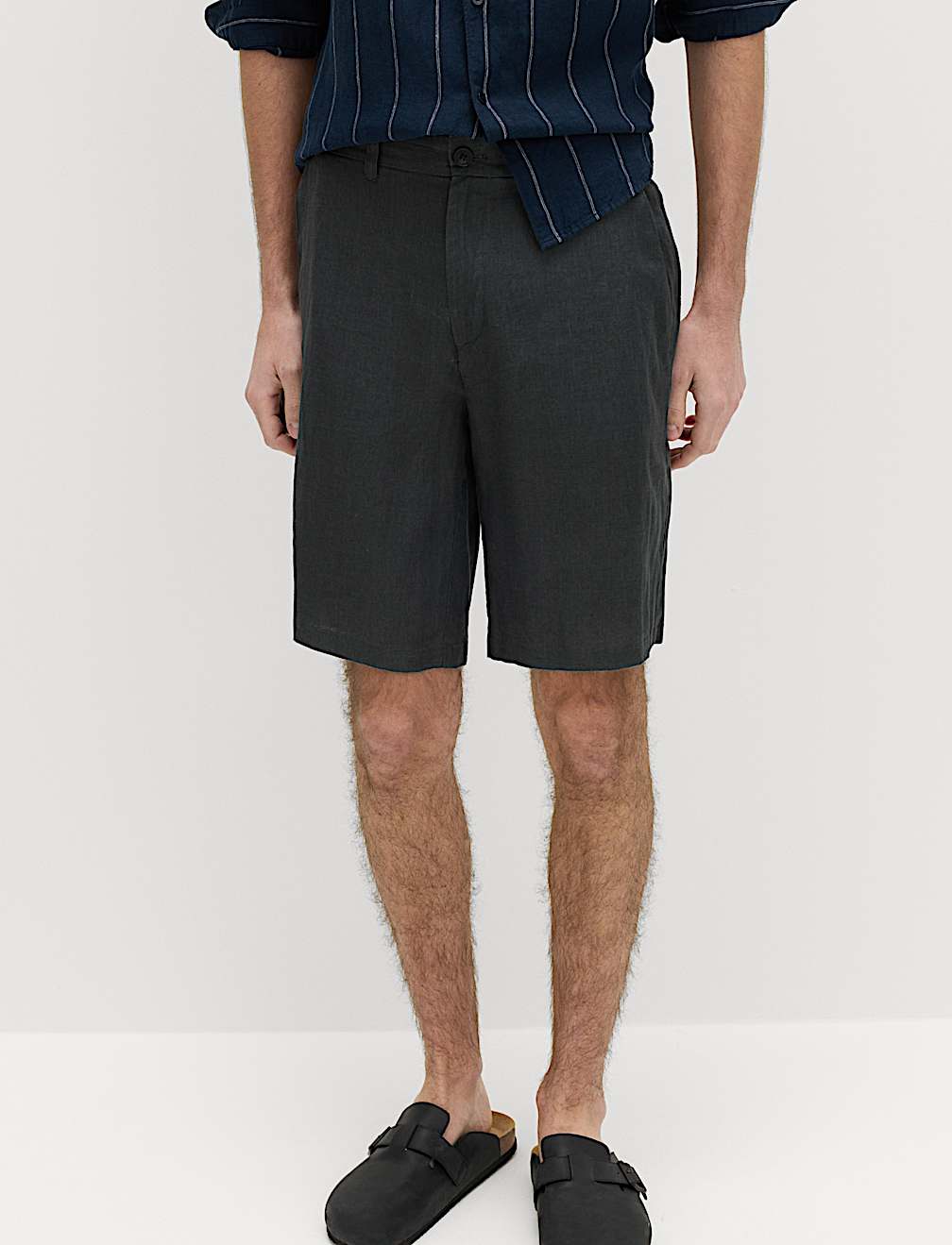 Loose Fit Pure Linen Chino Shorts