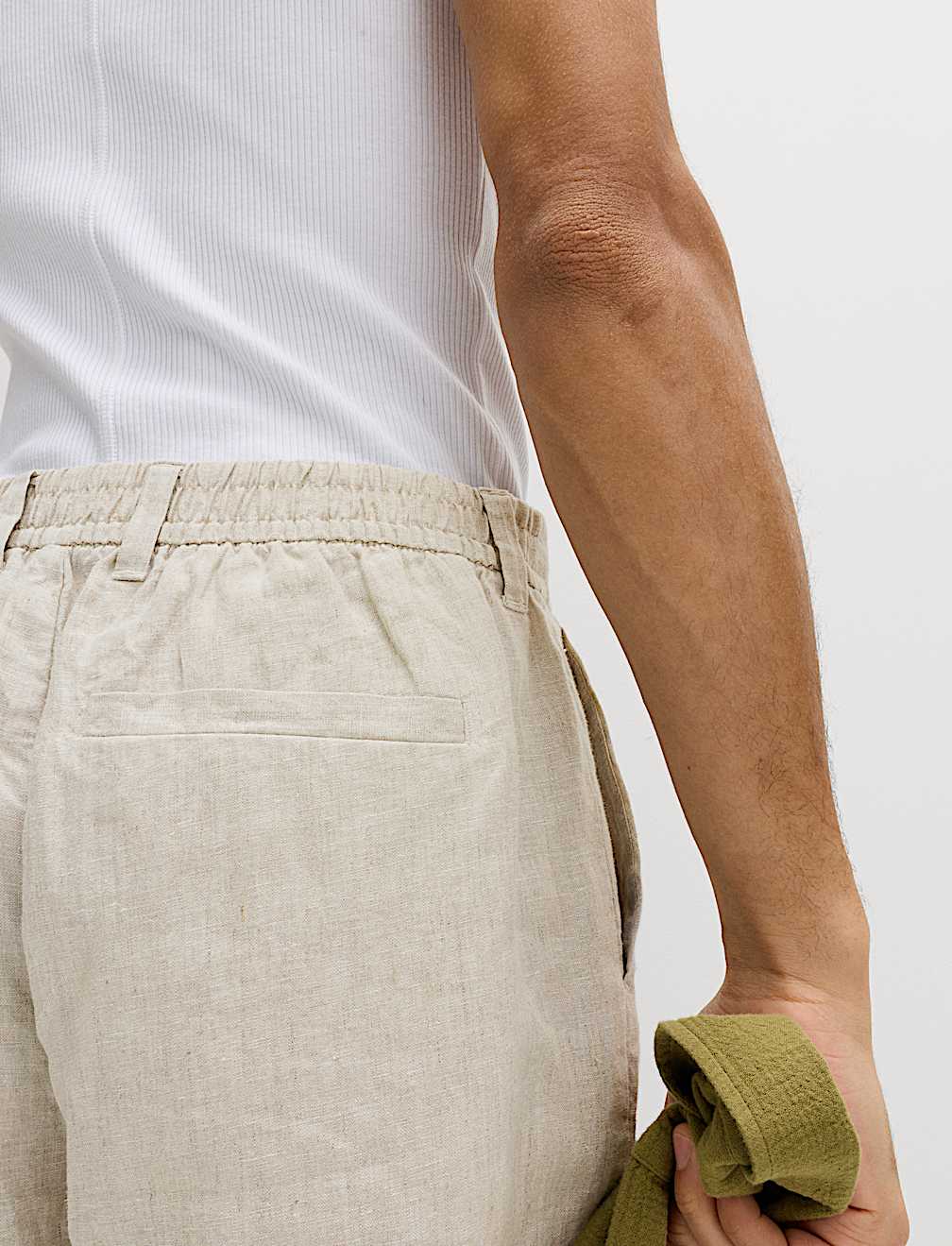 Loose Fit Pure Linen Chino Shorts