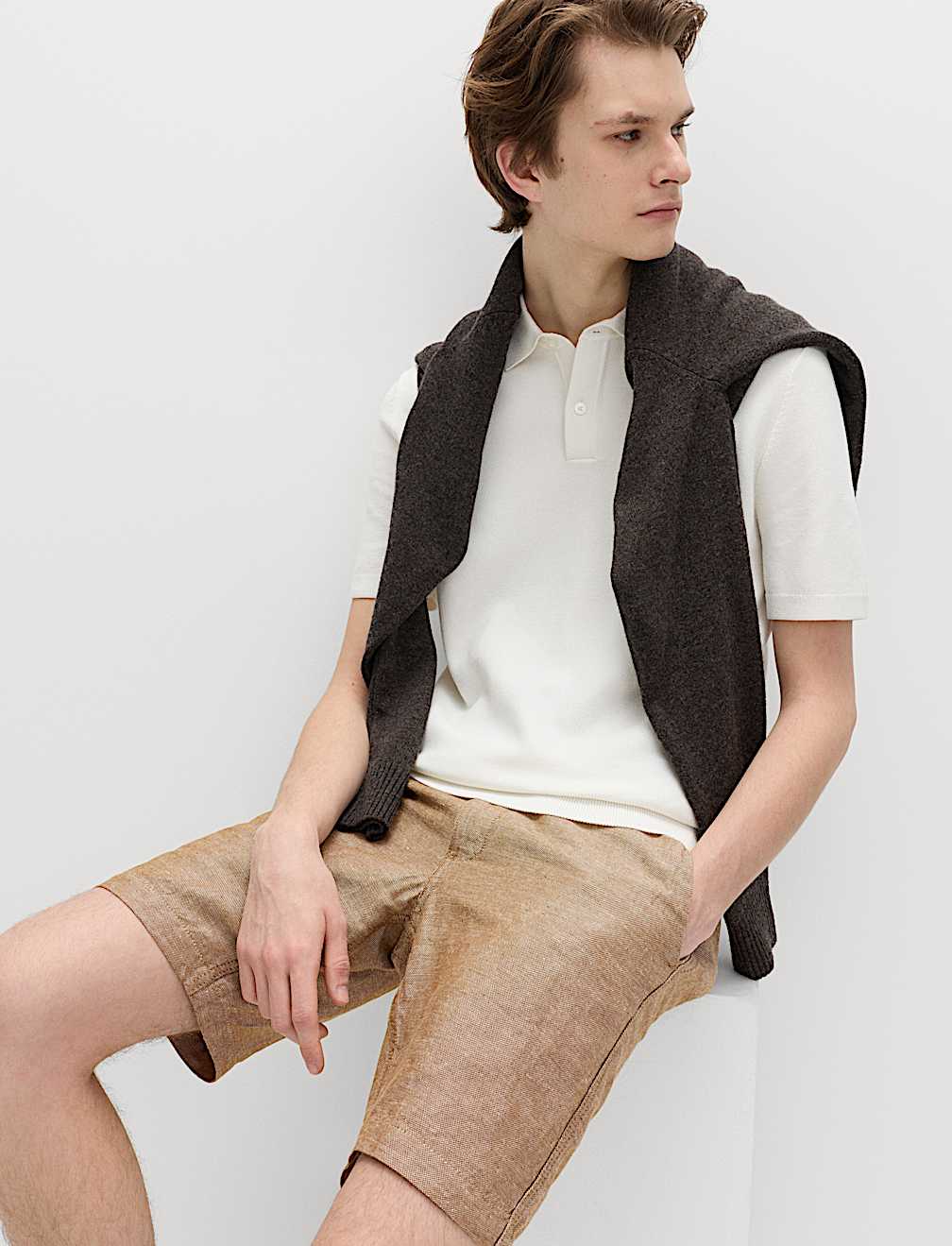 Linen Blend Chino Shorts