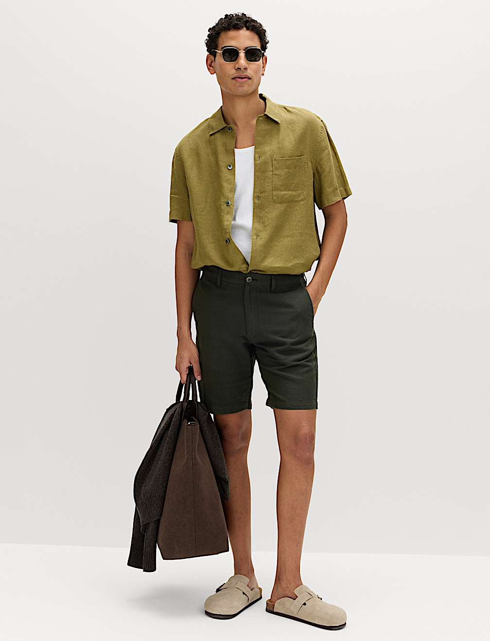Linen Blend Chino Shorts