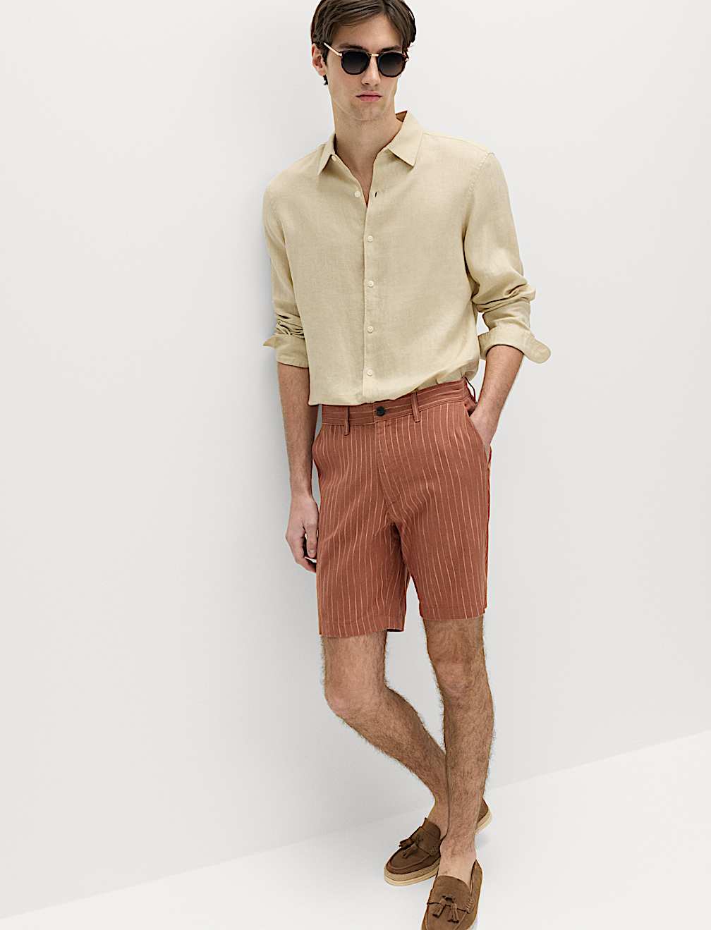 Linen Blend Chino Shorts